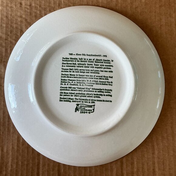 Simon Perkins founder of Akron Ohio vintage collector's plate - Picture 2 of 2